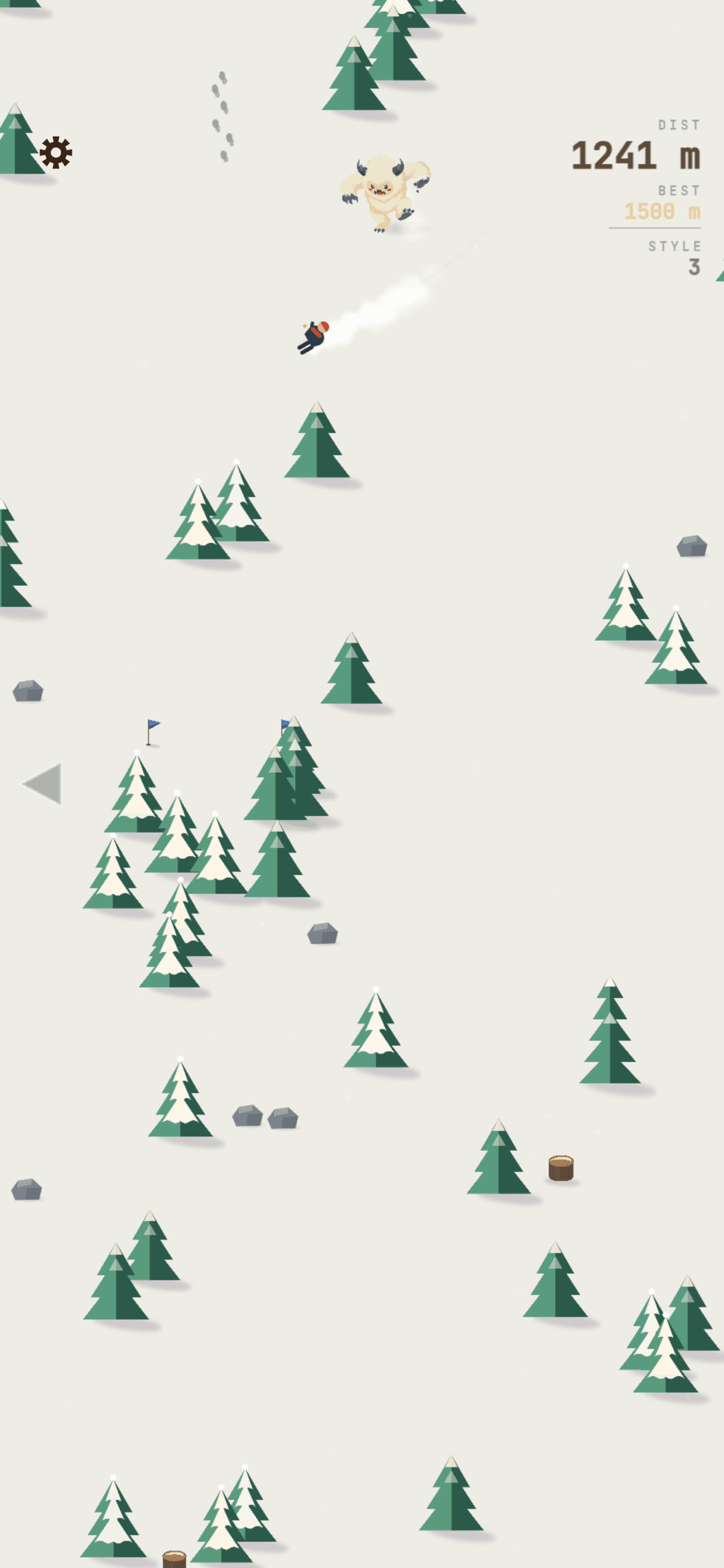 Ski Flee — the yeti chase, in-game
